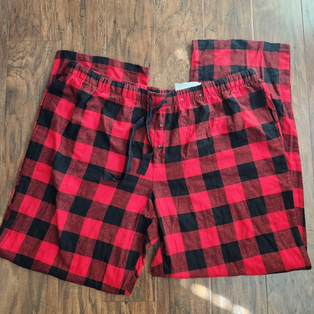 Stars Above Holiday Buffalo Check Plaid Fleece Pajama Pants Size 2XL